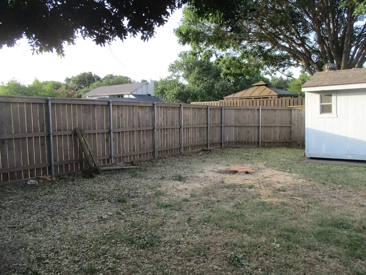 Cleared yard after professional tree removal in Duncan